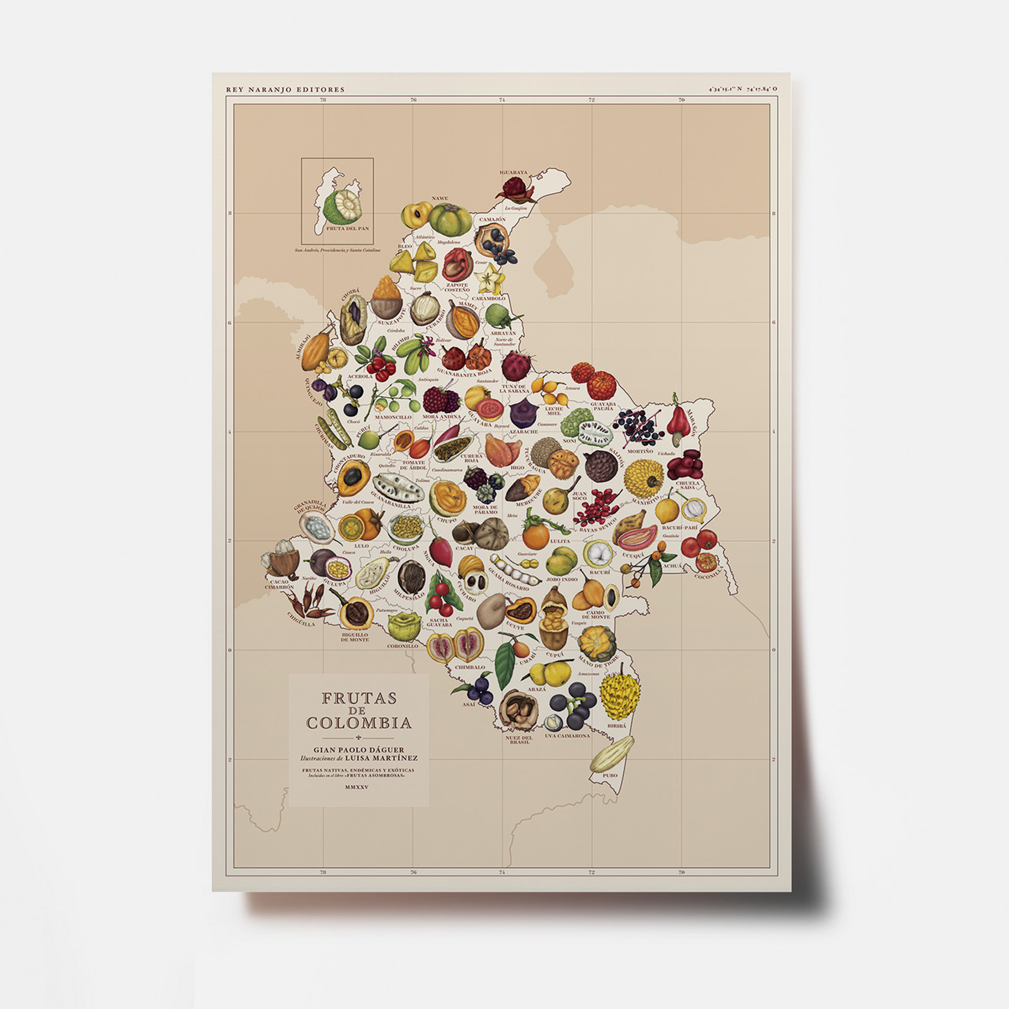 Mapa frutas de Colombia